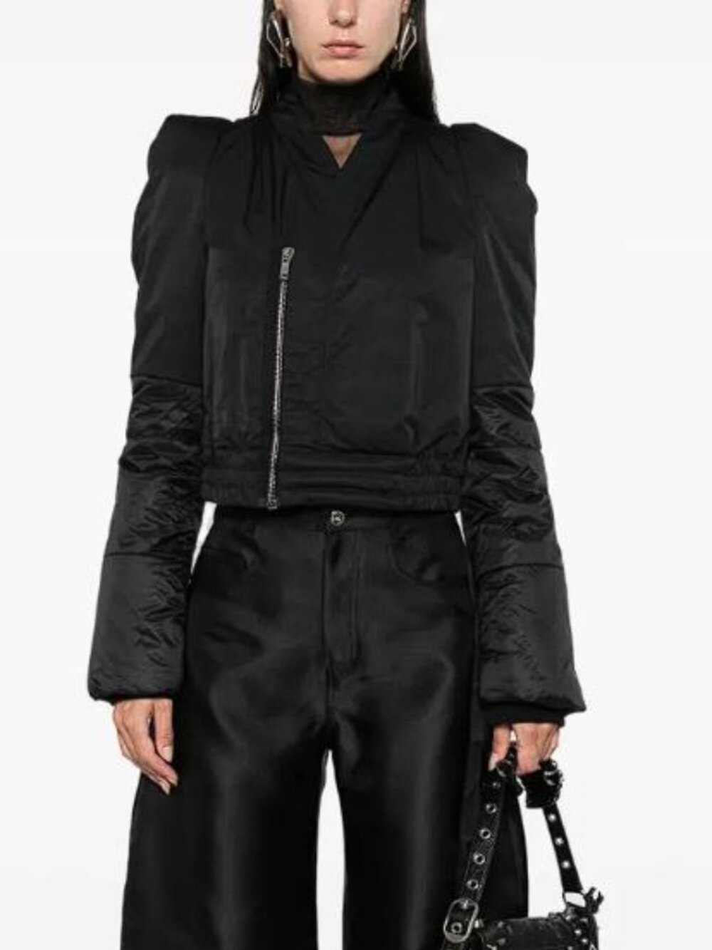 RICK OWENS DRKSHDW Women's Metro Bomber Jacket Size XL In Black